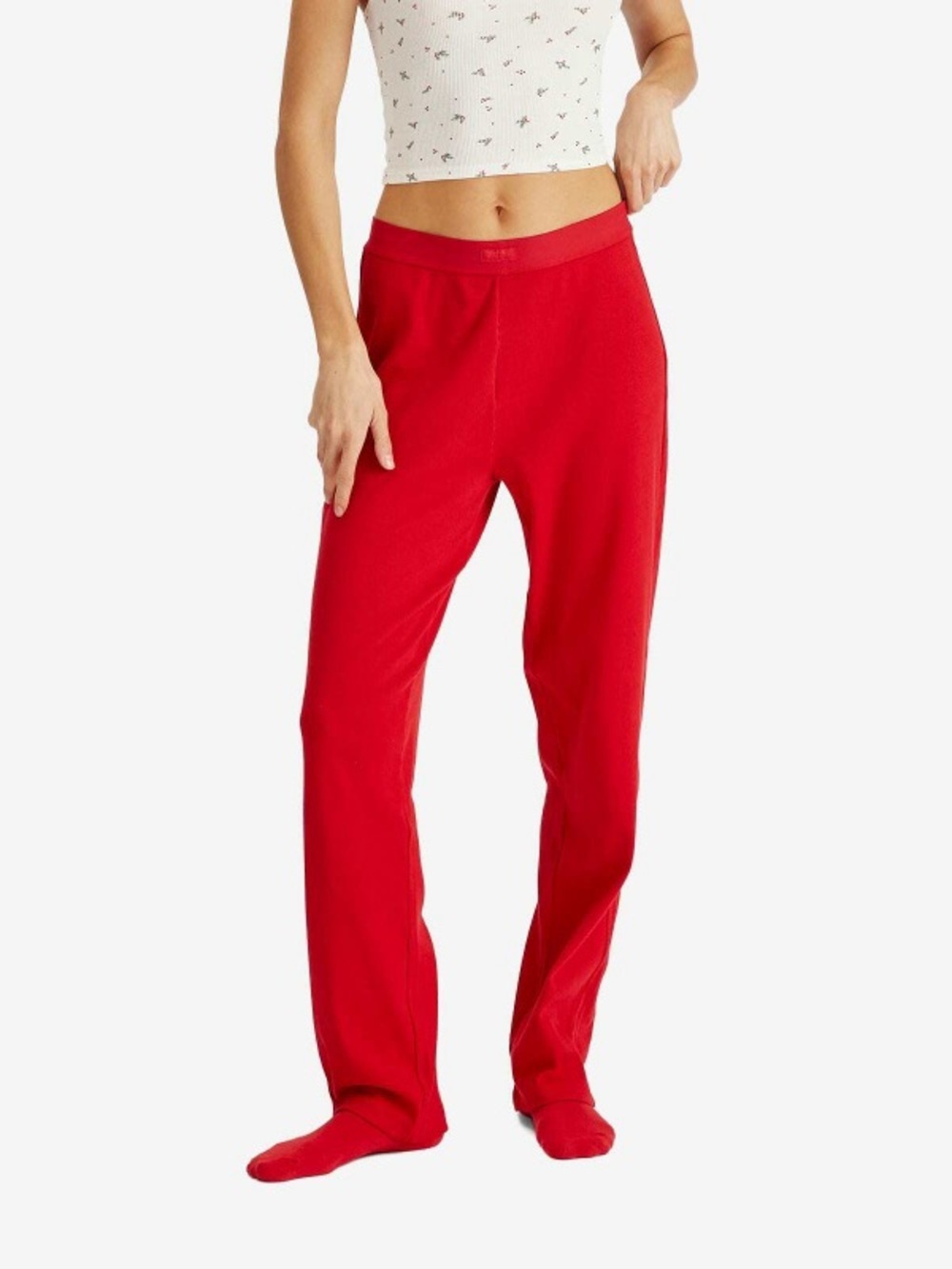 SKIMS Women's Cotton Rib Pant in Cranberry